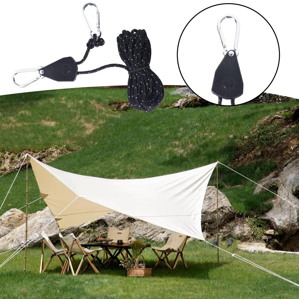 Tent Rope Tie Downs Heavy-Duty Rope Hanger Heavy-Duty Adjustable Lock Ratchet For Garage Lights Cargo Various Lashing Grow Tents