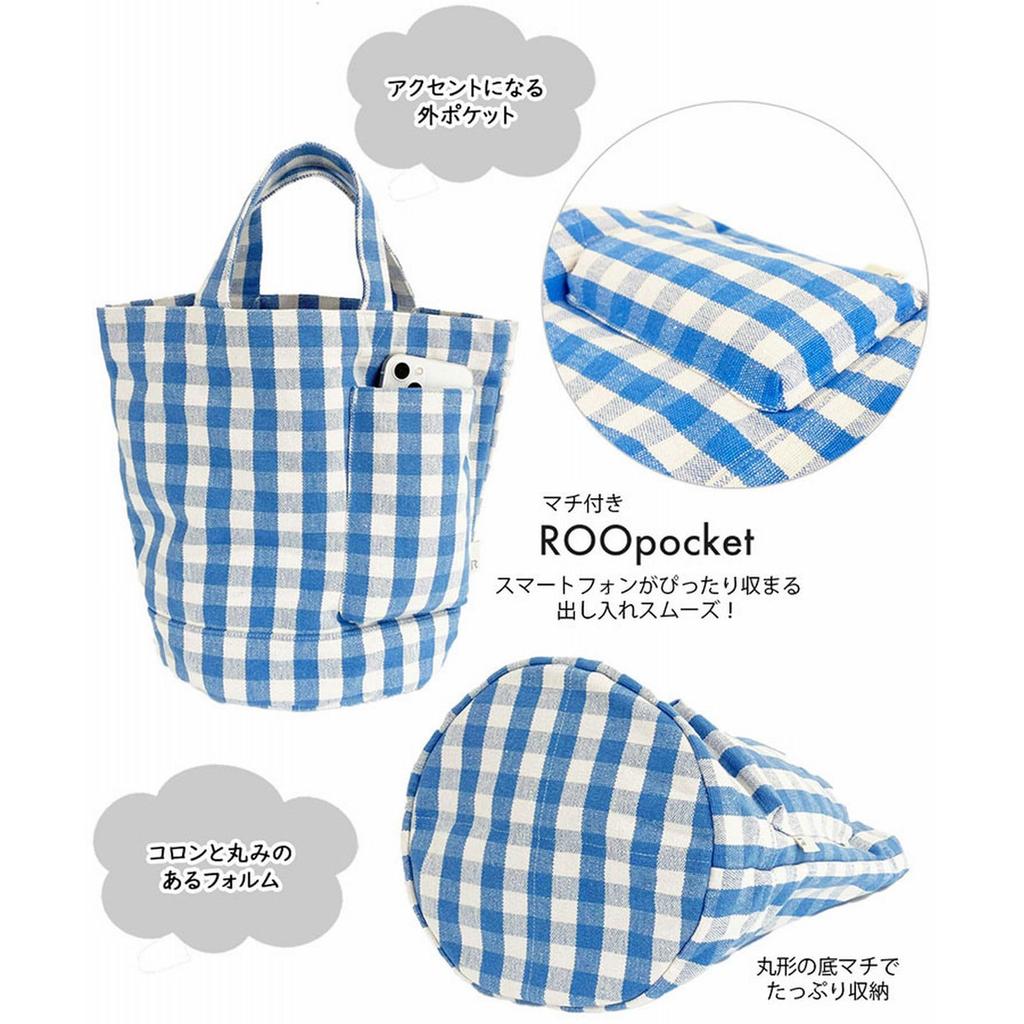 Rootote Small Round-Bottom Tote Bag Made with Recycled Cotton, SN Deli Merci-D 1015 (06 Pink)