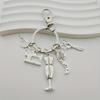 European & American Fashion Designer Sewing Keychain Charms: Scissors, Ruler, Buttons, Needle, Thread