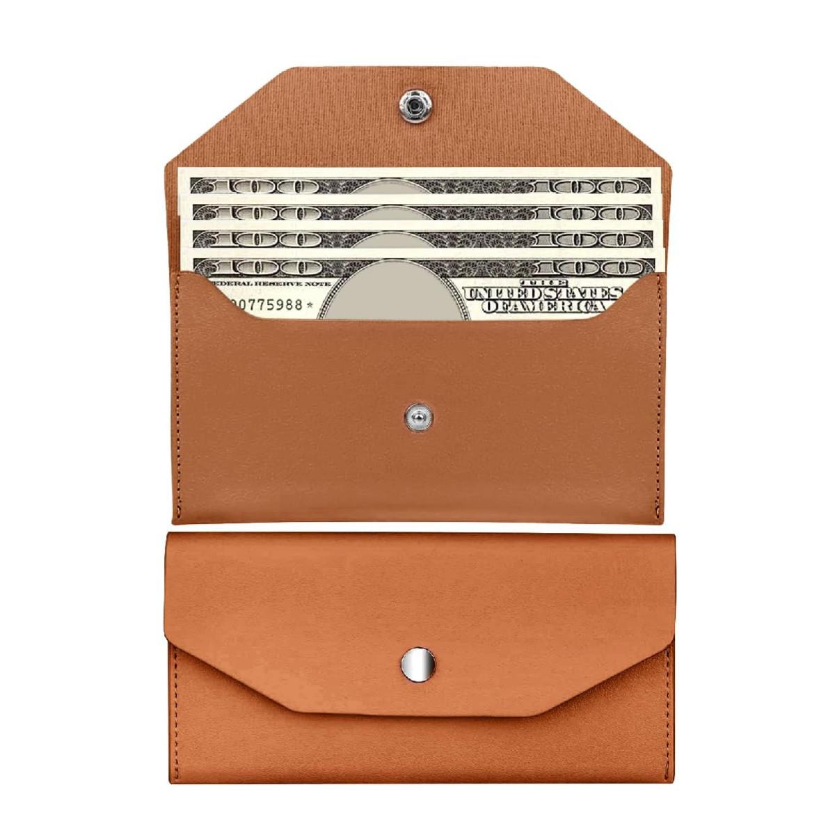 

Women s PU Leather Flip Coin Purse & Card Holder Set - Envelope Style Cash Wallet & Pencil Case. 17.5*9cm коричневий