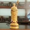 Standing Jizo Bodhisattva Buddhist Carved from Premium Natural Boxwood Carved Buddha Sculptured Buddha Wood Buddhist Altar Wooden Good Principal Deity