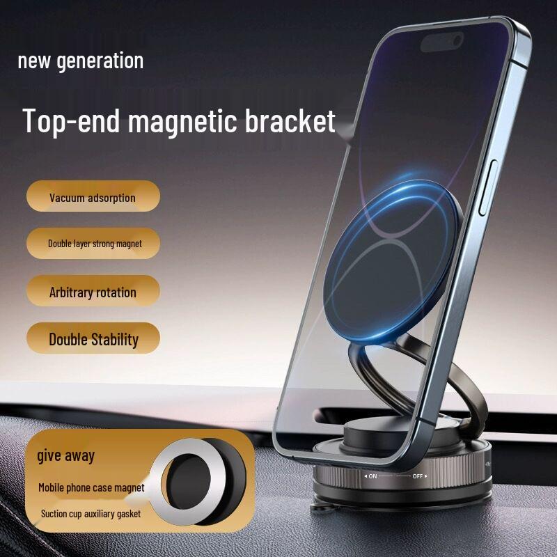 Rotating Magnetic Car Phone Holder with Suction Cup for Navigation