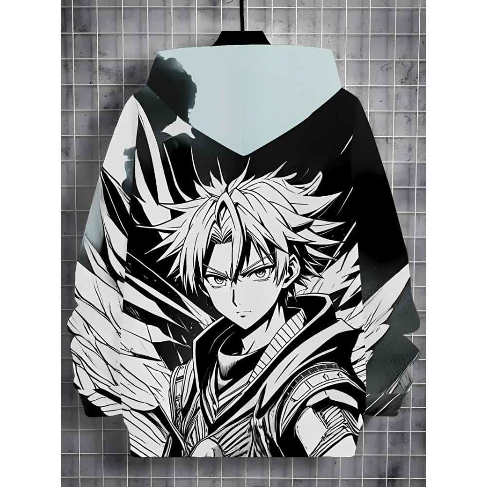 The Spring Autumn New Comfortable Children's Hoodie With 3D Anime Boy Print Casual And Fashionable Pullover