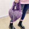 Popolari Nuove Popolari a Forma di Cuore Morbide Borse a Tracolla da Donna Adorabili Pelliccia Finta Morbido Peluche Borsa Tote Invernale Trendy Chic Borsa a Spalla Singola Pochette Borse