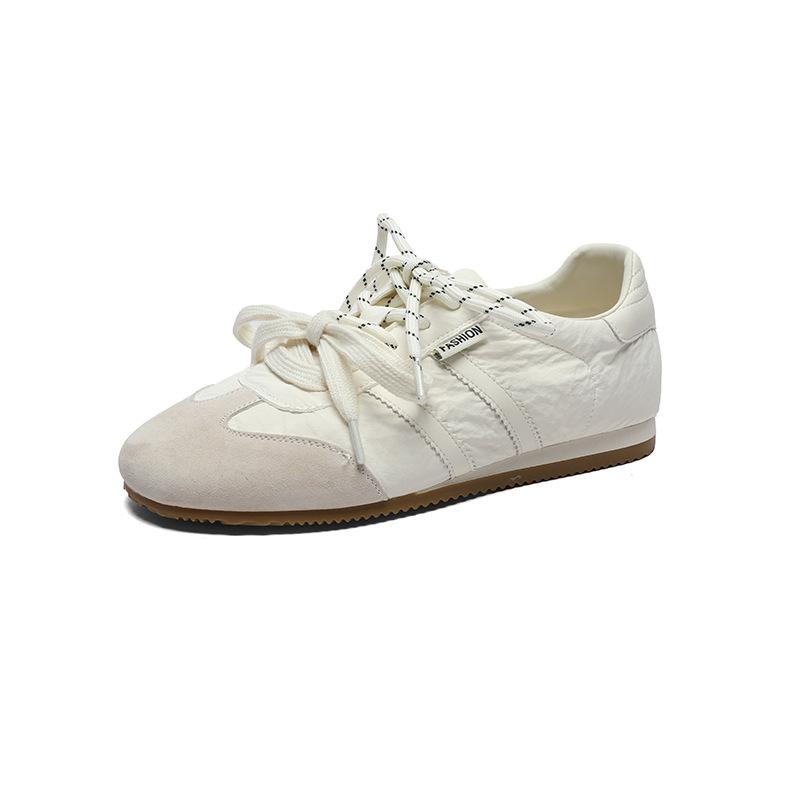 

Ретро универсальные женские весенне-летние новые кожаные дышащие повседневные спортивные маленькие белые туфли 35 бежевый