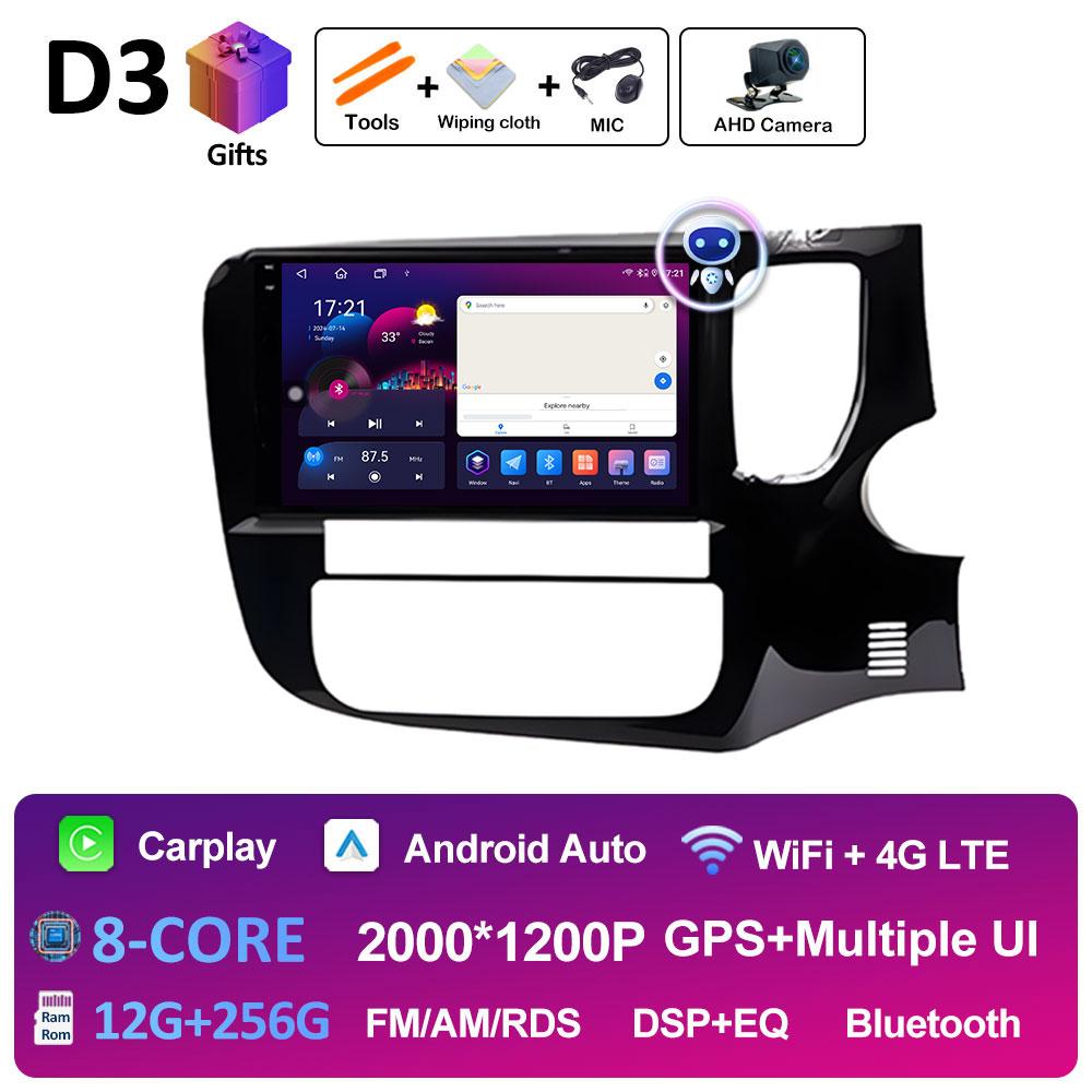 Intelligentes System Kabelloses CarPlay Für Mitsubishi Outlander 3 2012 - 2018 BT 2.5D Touchscreen GPS-Navigation Autoradio Kein 2din