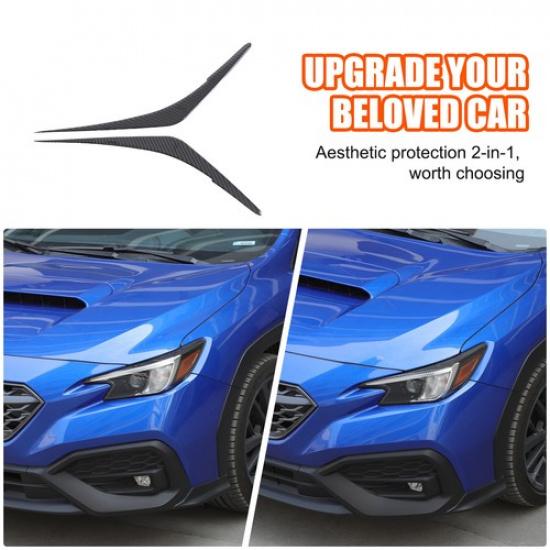 Soft Carbon Fiber Front Headlight Eyebrow Trim Sticker For Subaru WRX VB 22-23