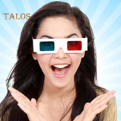 10/20/30/50/100 párů Červená Modrá Stereo brýle 3D papírové brýle Skládací papírový chrám 3D brýle Filmová dekorace