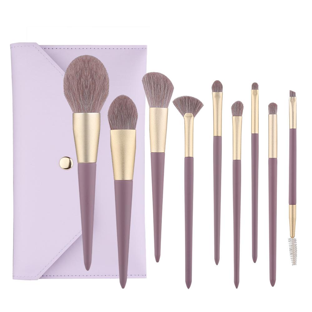 New 9 Small Purple Potatoes, Full Set of Makeup Brushes, Loose Powder Brush, Foundation Brush, Eyeshadow Brush, Beauty Tools