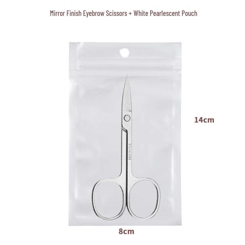 In-Stock Sharp A-Type Eyebrow and Nose Hair Scissors - Stainless Steel Makeup Tool with Pointed Tips