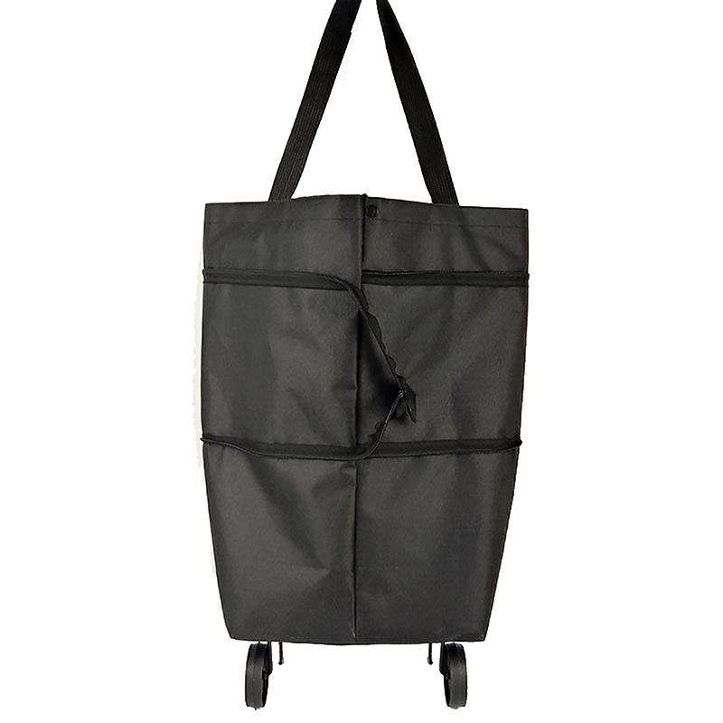 

Тележка для продуктов, удобная складная, портативная, на колесах, сумка, водонепроницаемая, для супермаркетов, многофункциональная, хозяйственная сумка чёрный