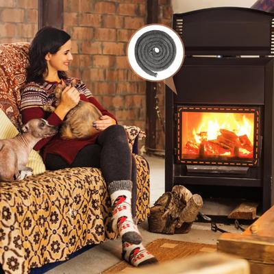 1 rotolo di guarnizione di ricambio per stufa a legna, resistenza alle alte temperature, corda sigillante sicura senza fumo per caminetti