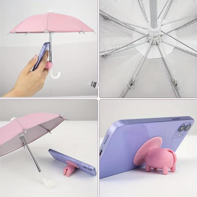 1Pcs Waterproof Rainproof Universal Smartphone Sun Shade Outdoor Live Phone Mini Umbrella Portable Car Phone Holder Umbrella