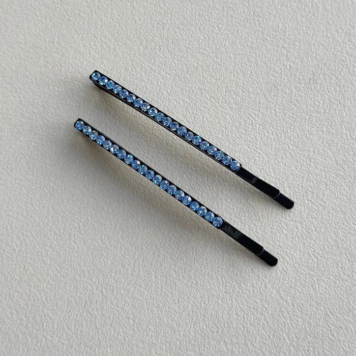 cubic sil hair pin - pink/blue