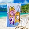 proof beach towel with a Lankybox Foxy and Rocky3 pattern - soft,absorbent,quick-drying,machine washable - perfect for swimming,camping,bathing