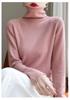Women's High Neck Wool Sweater - 100% Pure Wool, Rolled Edge for Autumn/Winter - Versatile Cashmere Base Layer Knitwear.