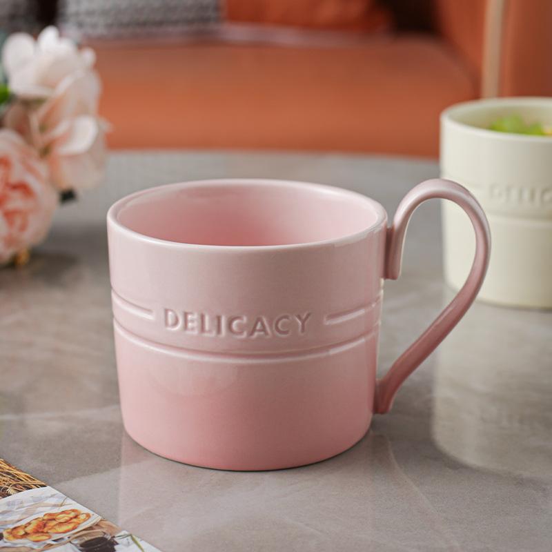 Household Ceramic Water Cup Couple Cup Macaron Color Gradual Change Color Simple Milk Cup High Value Underglaze Color