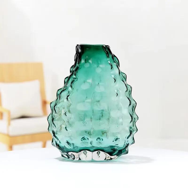 Creative Glass Vase Thorn Geometric Transparent Flower Vase Cactus Shape Terrarium Hydroponic Accessories Home Decoration