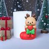 Festival Silicone Christmas Deer Boot Candle Mould for Craft and Holiday Decorations