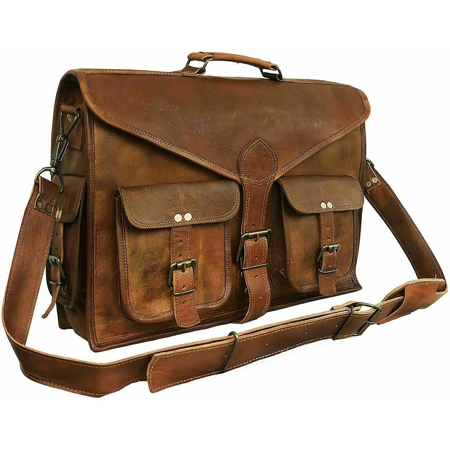 

Сумка-портфель высокого качества из винтажной кожи, на плечо, мессенджер, для ноутбука, женская 16 x 12 x 5 in