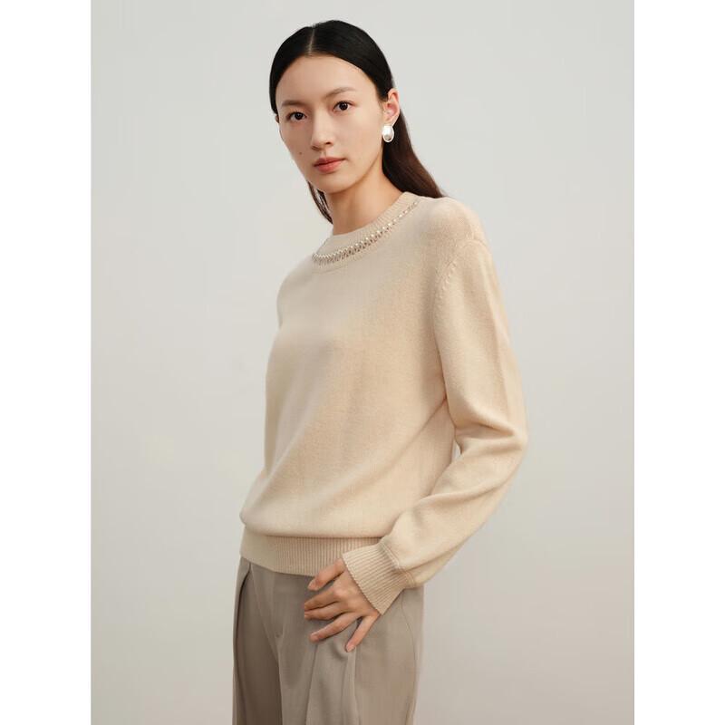 JUZUI ANNAKOU Pearl Hollow Drop-Shoulder Wool Sweater