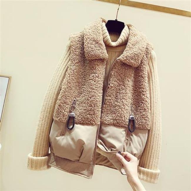 

Осенне-зимний жилет из овечьей шерсти, короткий жилет из хлопка, свободный женский жилет с застежкой на плечо XL хаки