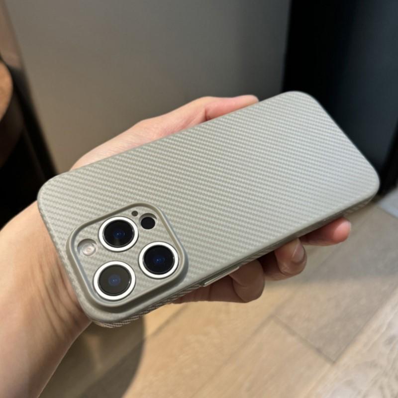 Ultra cienkie etui na telefon z teksturą włókna węglowego, twarde, do iPhone 16 16E 15 14 Plus 13 12 Pro Max, smukłe, PC, przezroczyste, odporne na wstrząsy, miękkie etui