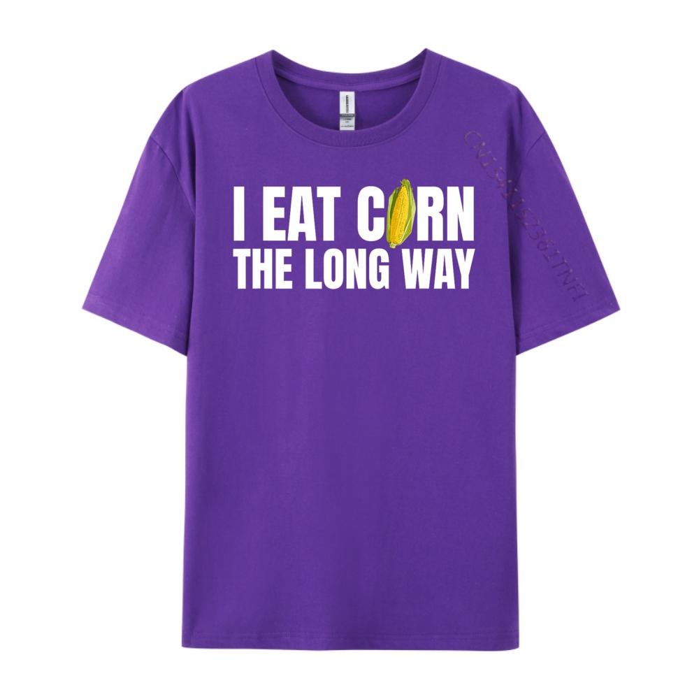 Jag äter majs på längden Rolig Olämplig Pinsam Enkel T-shirt Streetwear Cool
