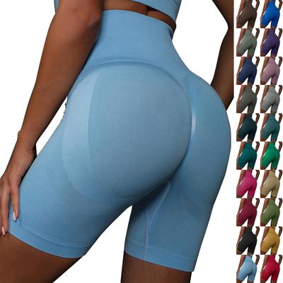 Pantalon de yoga pêche sans coutures pour femme, short de course à pied, short de couleur unie, short respirant