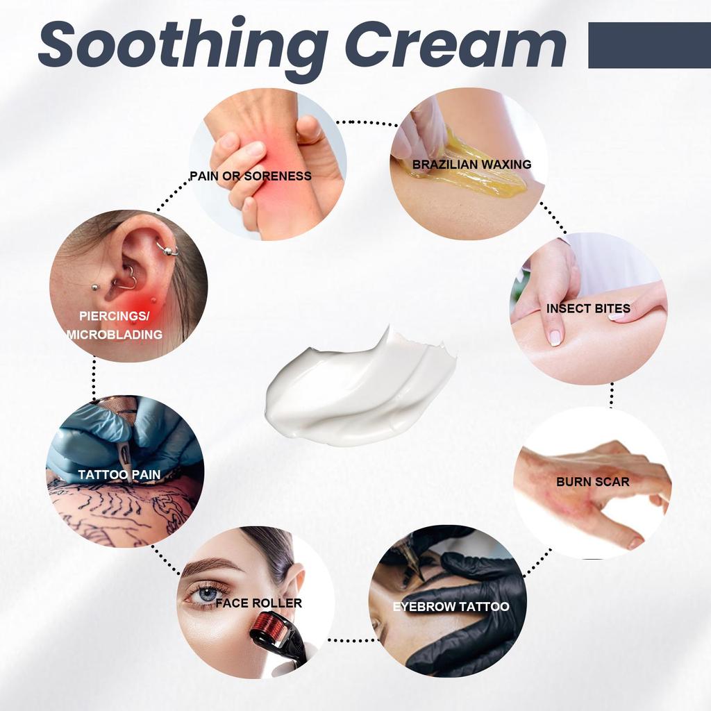 Jaysuing Tattoo Soothing Cream, Soothes and Repairs, Cleans and Moisturizes, Suitable for Body Care After Tattoos, Eyebrow Tattoos, and Piercings, 20g