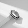 Titanium Steel Rotating Electrocardiogram Couple Ring, Heartbeat, Decompression, Stainless Steel Matching Ring, Hand Jewelry