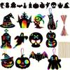 Halloween DIY Handmade Colorful Scratch Art Paper for Kids' Decoration