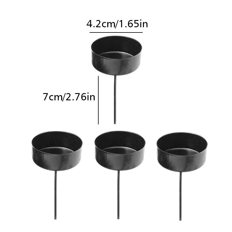 4PCS Holiday Table Decor Iron Candle Cups Iron Rustic Iron Tea Light Containers 4.2cm