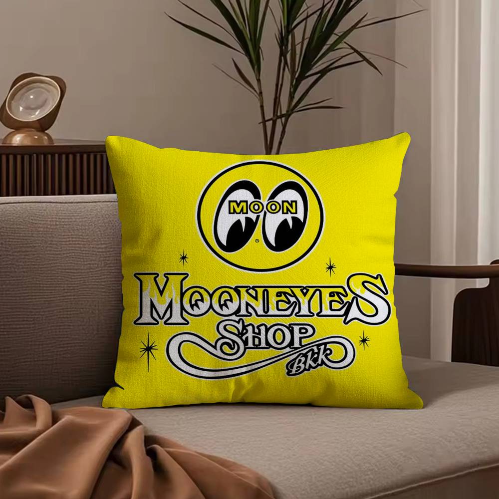 Cute Cartoon M-Mooneyes Pillow Case Anti-dustmite Pillowcase Invisible zipper silky short plush Sofa cushion cover