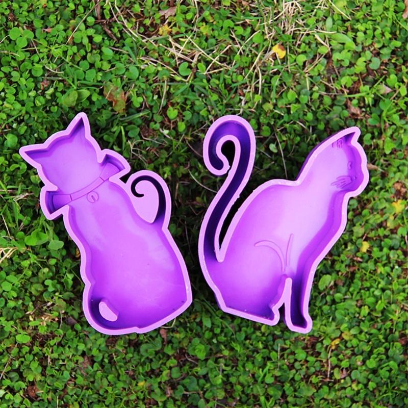 Unique DIY Ornament Moulds Cat Shape Figurine Molds Crafting Mould Silicone Material Perfect Gift for Hand-Making Lover