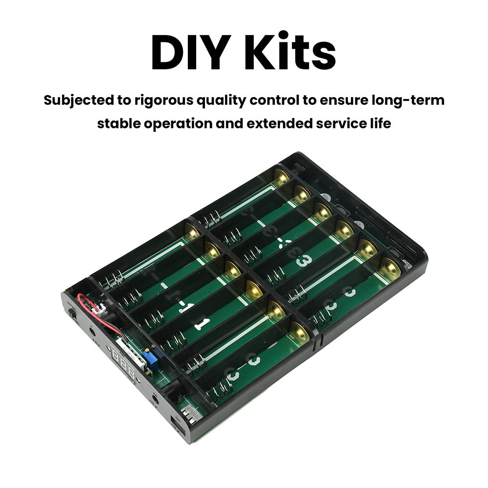 

DIY 12x18650 Battery 5V USB + 9V 12V 5.5x2.1mm UPS Power Box for WiFi Router Optical Modem Security Camera Without Battery