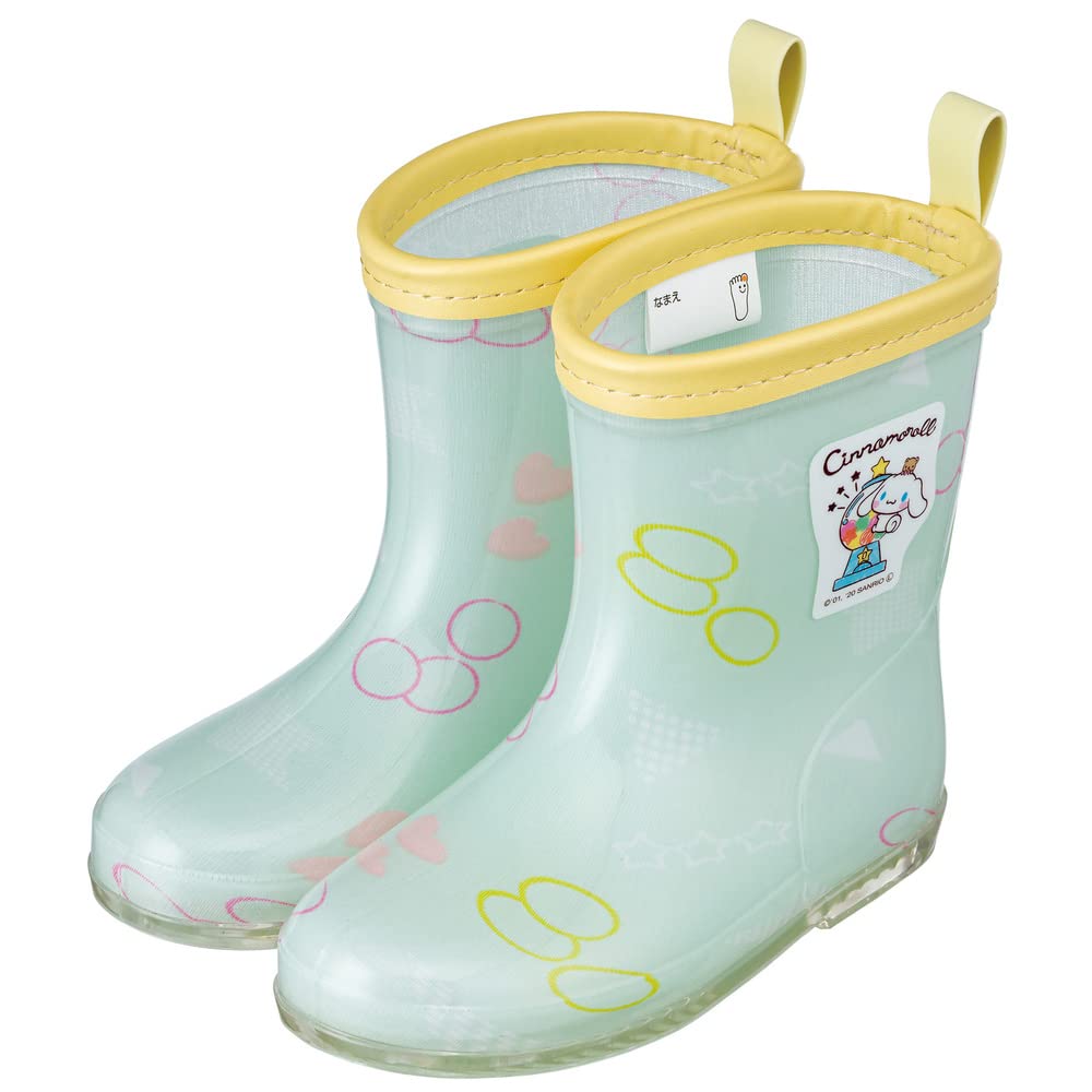 Skater Rain Cinnamoroll and Sanrio Design with Reflective RIBT2 Children's Boots, Tape, 16cm,