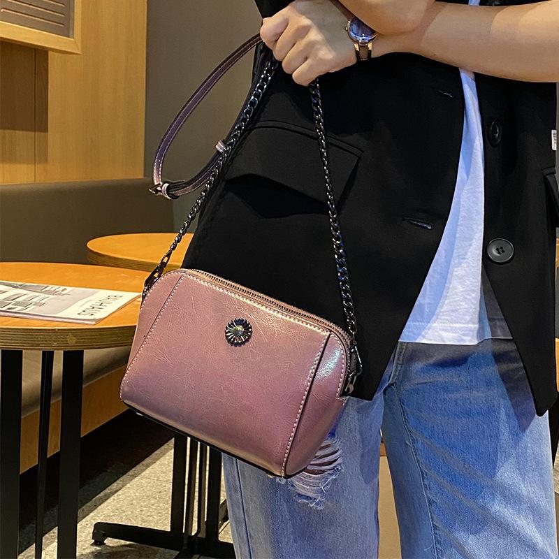 Neue Modische Rindsleder Umhängetasche Handytasche Kettenschale Tasche