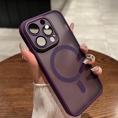 Odporny na wstrząsy matowy przezroczysty futerał na telefon dla IPhone 15 11 12 13 14 Pro Max 15 Plus Etui na aparat z obiektywem dla Magsafe Magnetyczna pokrywa do bezprzewodowego ładowania