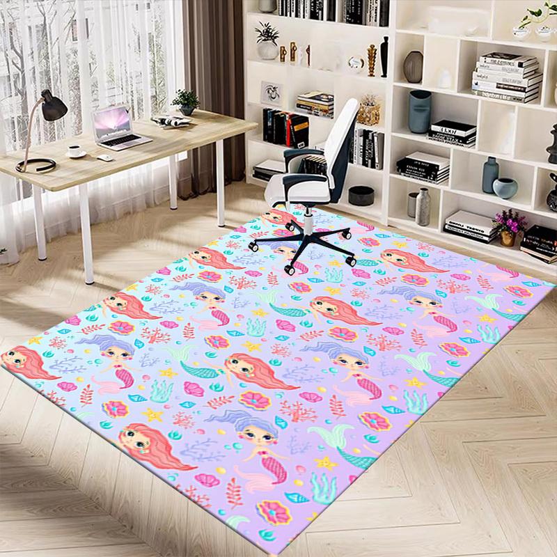 1PC Mermaid Shell Extra Large Non-Slip Floor carpet, Office, family, bedroom, Studio - Large Area RugJ0355