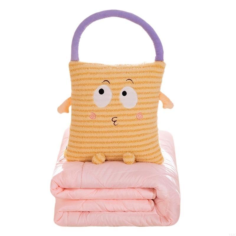 Y5JC Functional Pillow to Blanket Plush Cushion for Daily Use in Offices and Homes
