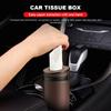 Auto Tissue Box with Safety Hammer Leather Auto Round Paper Tube Armrest Box Storage Case Interior Accessories for the Car