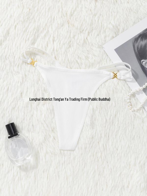 

Women s Pure Cotton Low Waist Hip-Lifting Thong Small білий