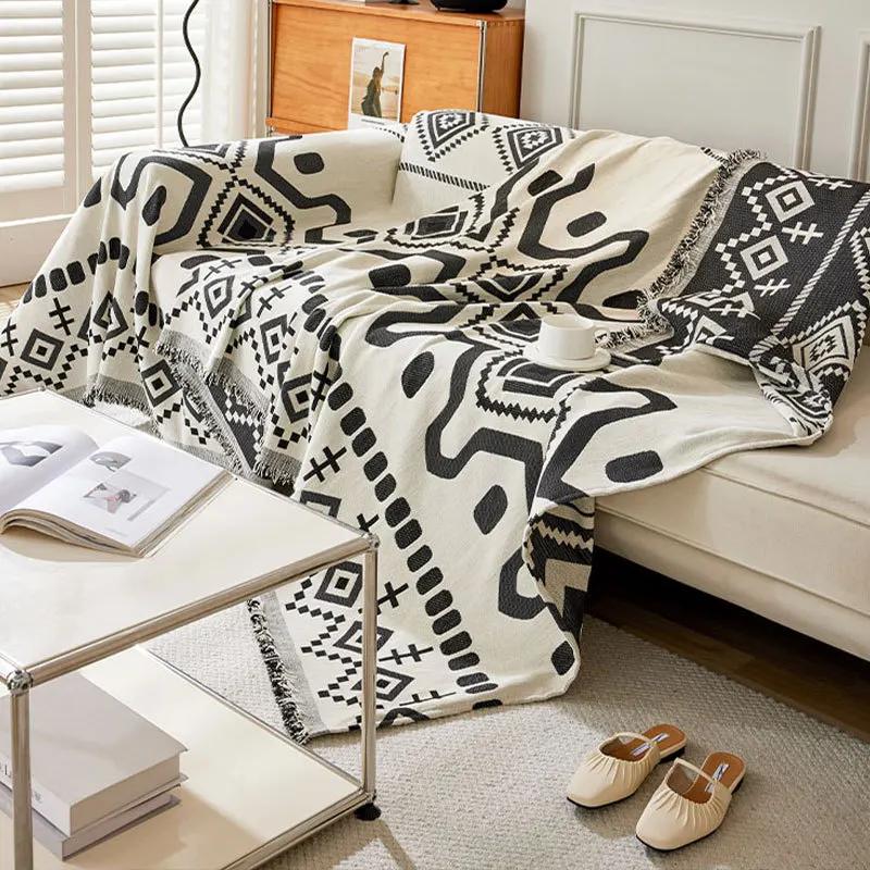 Bohemian Slipcover Chenille Dustproof Four Season Universal Full Coverage Sofa Cover Sofa Blanket