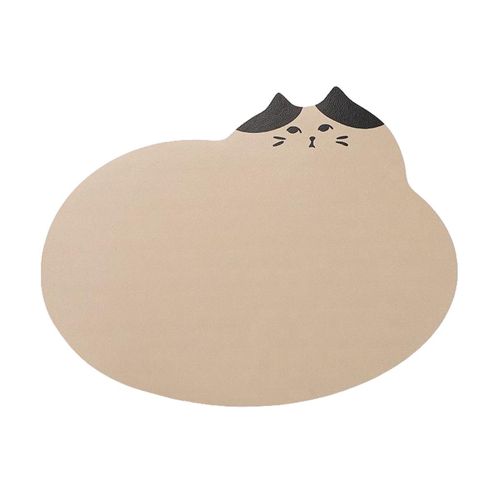 Niedliche Cartoon Katze Platzmatte Wasserdicht Hitzebeständig PU Leder Tischmatte