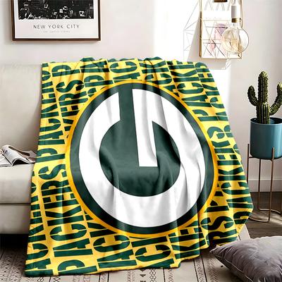 Green Bay Packers Theme Personalized Outdoor Flannel Blankets Soft And Suitable For All Seasons Perfect For Sofas Beds And Camping