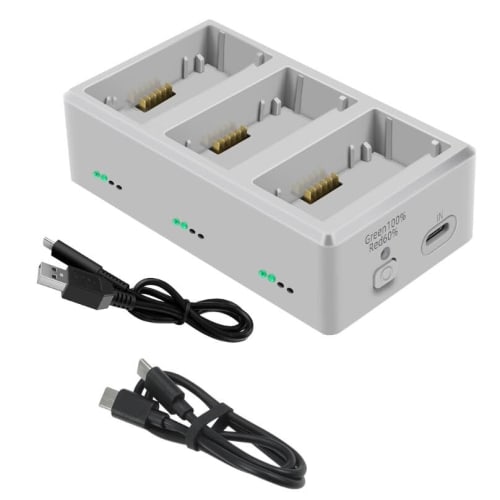 Portable PD Fast Charging Compatible 3-Port Battery Charger for DJI Mini 4 Pro/Mini 3 Pro/Mini 3 Drones, Intelligent Flight Battery Charger
