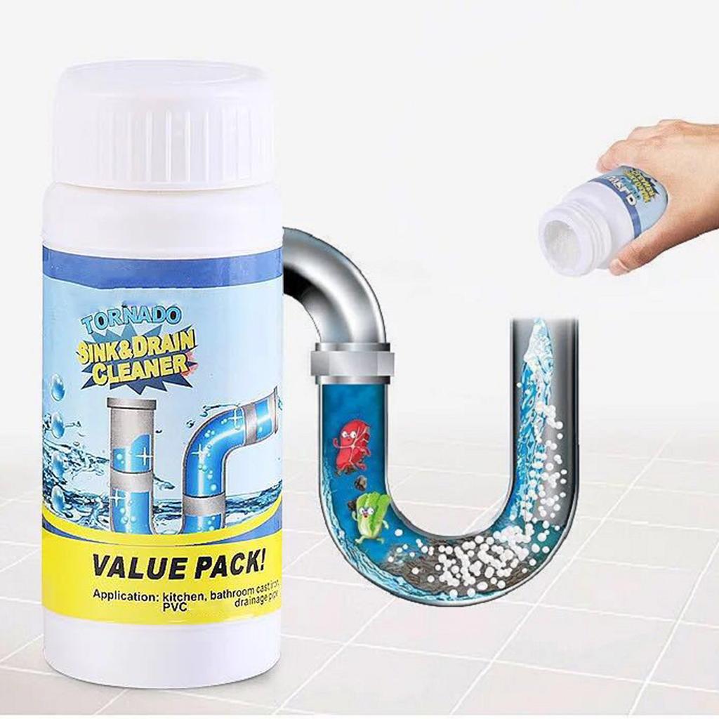 Drain Cleaner Powder for Kitchen and Bathroom Unblocking Pipe Odor Removal Non Corrosive Formula