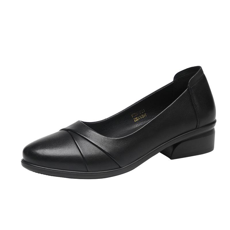 Red Dragonfly Women's Genuine Leather Low Heel Autumn Shoes - Comfortable Soft Sole, Perfect for Work