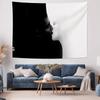 Black and White Romantic Kiss Couple Art Wall Tapestry Machine Washable All Season Decor Print Home Enhance spatial aesthetics